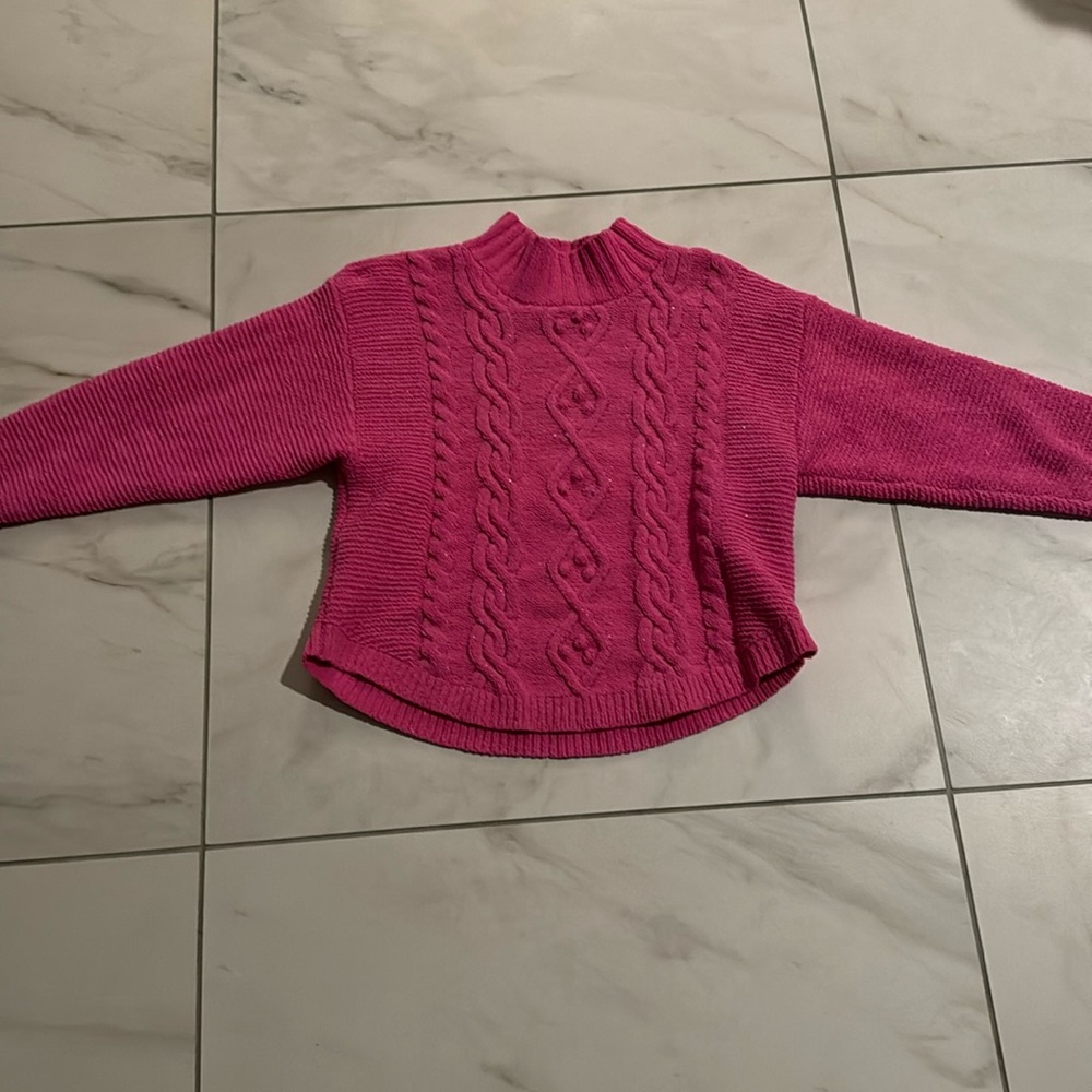 Children’s cable knit mock neck sweater